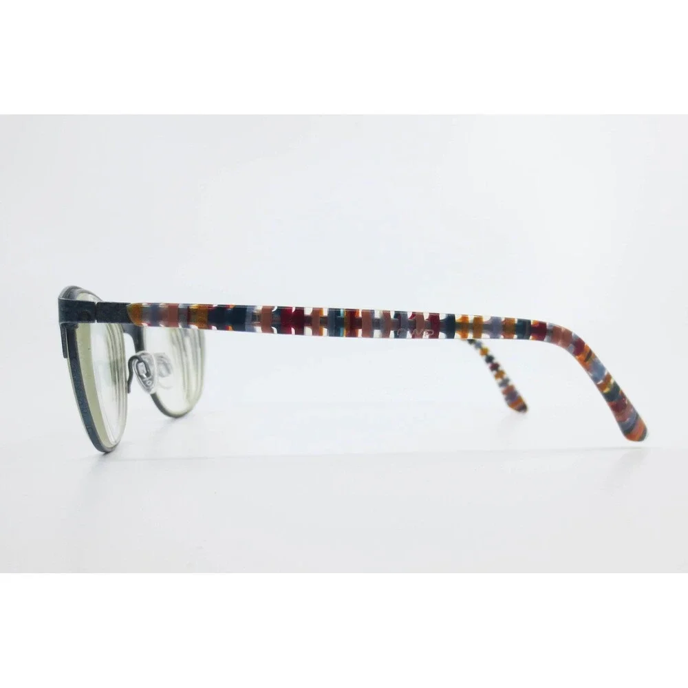 OWP Germany Mod 1421 300 135 Blue Multi Color Striped Eye Glass Frames 48-18-135